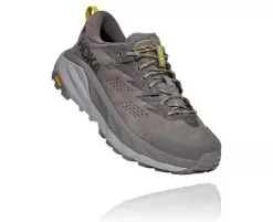 Hoka One One HOKA Men's Kaha Low Gore-Tex Hiking Shoes In Charcoal Gray/Green Sheen
