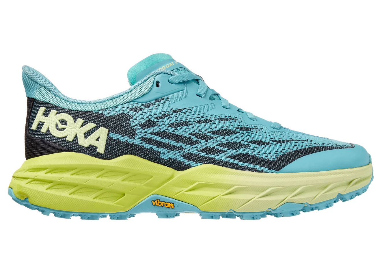Hoka One One HOKA Women's Speedgoat 5 All-Terrain Running Shoes In Coastal Shade/Green Glow 1 Hoka One One HOKA Women's Speedgoat 5 All-Terrain Running Shoes In Coastal Shade/Green Glow