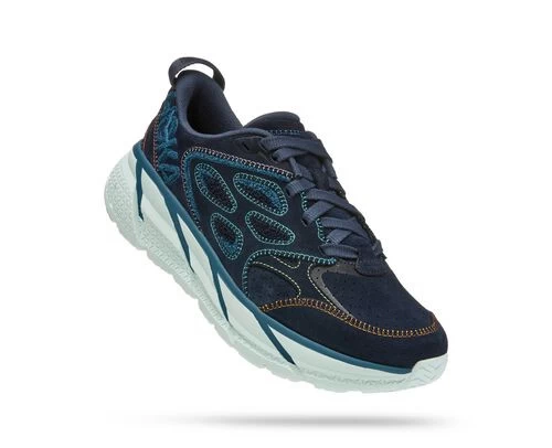 Hoka One One HOKA Clifton L Embroidery Shoes In Blue Glass/Radiant Yellow 1 Hoka One One HOKA Clifton L Embroidery Shoes In Blue Glass/Radiant Yellow