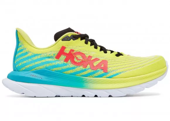 Hoka One One HOKA Men's Mach 5 Running Shoes In Evening Primrose/Scuba Blue 1 Hoka One One HOKA Men's Mach 5 Running Shoes In Evening Primrose/Scuba Blue