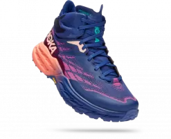 Hoka One One HOKA Women's Speedgoat 5 Mid GORE-TEX Hiking Shoes In Bellwether Blue/Camellia