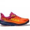 Hoka One One HOKA Women's Challenger 7 GORE-TEX Hiking Shoes In Vibrant Orange/Pink Yarrow