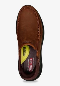 Skechers Casual Leather Slip-Ins Dark Brown Leather Big M 9 -Fashion Shoes Shop 1157 07764 ma 0004 2