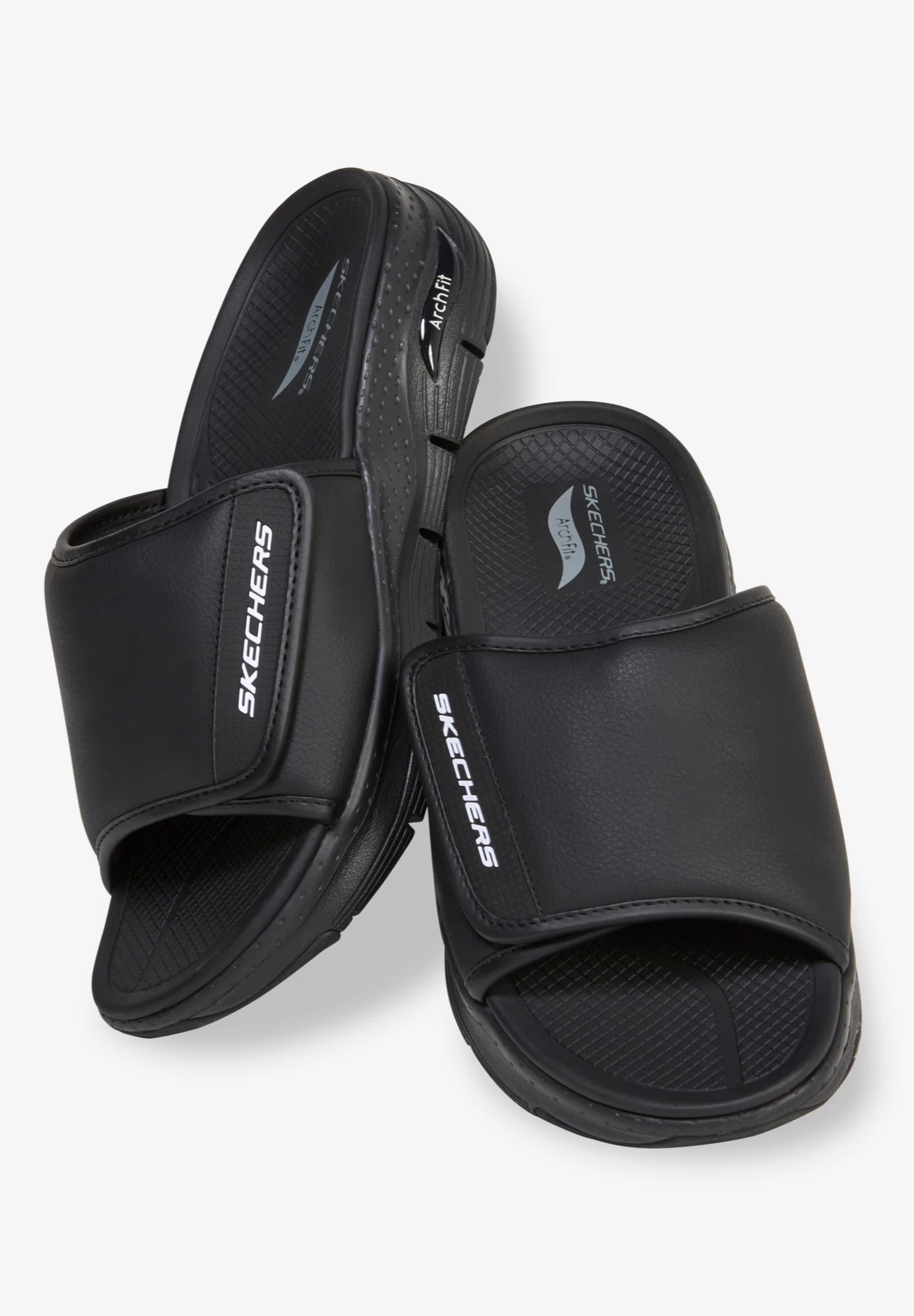 Skechers Arch Fit® Adjustable Strap Slides Black 1 Skechers Arch Fit® Adjustable Strap Slides Black