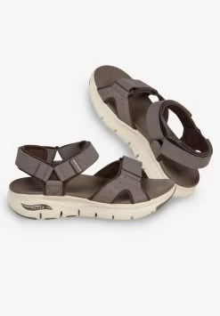 Skechers Arch Fit® Adjustable Strap Leather Sandal Brown WW 9