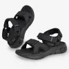 Skechers Arch Fit® Adjustable Strap Leather Sandal Black M 14