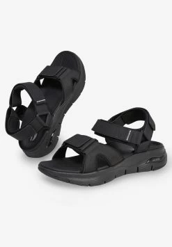 Skechers Arch Fit® Adjustable Strap Leather Sandal Black WW 13