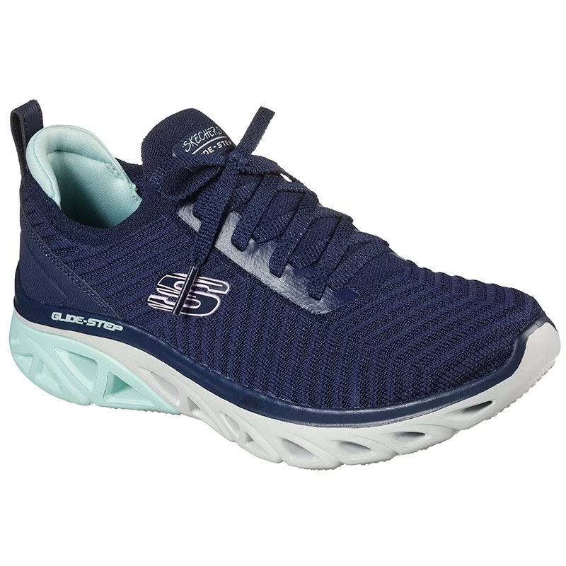 Skechers Women's Glide Step Sport Level Up Trainers Navy / Aqua 3 Skechers Women's Glide Step Sport Level Up Trainers Navy / Aqua - Image 3