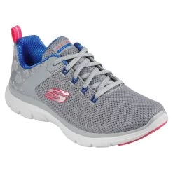 Skechers Women's Flex Appeal 4.0 - Elegant Ways Runners Grey / Multi Trim -Fashion Shoes Shop 149580 gmlt large