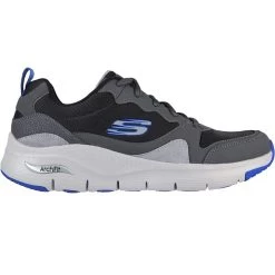Skechers Men's Arch Fit Overlay Trainers Black / Grey