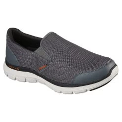 Skechers Men's Flex Advantage 4.0 Slip On Runners Charcoal / Orange -Fashion Shoes Shop 232230 ccor large
