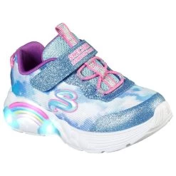 Skechers Kids' S Slights : Rainbow Racer Junior Runners Blue -Fashion Shoes Shop 302300n blu f large