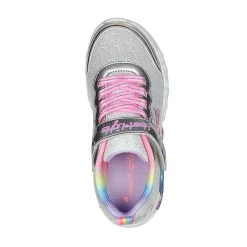 Skechers Kids' Infinite Heart Lights - Love Junior Runners Silver / Multi -Fashion Shoes Shop 303751l smlt b large
