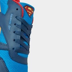 Big Kids' Reebok X DC Comics Superman Classic Leather Casual Shoes Upbeat Blue/Redtastic/Hazy Yellow - HQ4592 400 -Fashion Shoes Shop HQ4592 400 P3