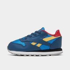 Kids' Toddler Reebok Classic Leather Pride Casual Shoes Upbeat Blue/Redtastic/Hazy Yellow - HQ4594 400