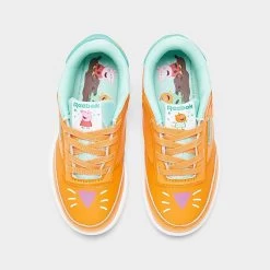 Kids' Toddler Reebok Peppa Pig Club C Stretch Lace Casual Shoes Maximum Orange/Hazard Orange/Semi Future Teal - HQ7199 450 -Fashion Shoes Shop HQ7199 450 P5