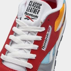 Big Kids' Reebok Classic Leather Casual Shoes Vector Red/Digital Blue/Collegiate - ID0241 630 -Fashion Shoes Shop ID0241 630 P3
