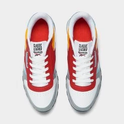 Big Kids' Reebok Classic Leather Casual Shoes Vector Red/Digital Blue/Collegiate - ID0241 630 -Fashion Shoes Shop ID0241 630 P5