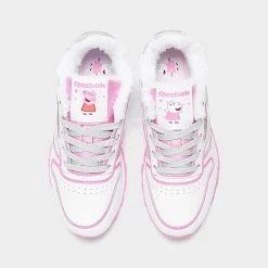 Girls' Little Kids' Reebok Peppa Pig Classic Leather Casual Shoes White/Pink - IE1647 100 -Fashion Shoes Shop IE1647 100 P5