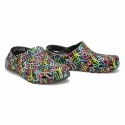 Skechers Womens JGoldcrown Footsteps Clog - Black/Multi -Fashion Shoes Shop https3A2F2Fwww.softmoc.com2FItems2Fimages2F111326 BKMT XX4.jpg 640x