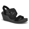 Skechers Womens Rumble On Day Flirt Sandal - Black/Black