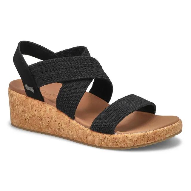 Skechers Womens Arch Fit Beverlee Wedge Sandal - Black 1 Skechers Womens Arch Fit Beverlee Wedge Sandal - Black