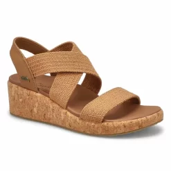 Skechers Womens Arch Fit Beverlee Wedge Sandal - Tan