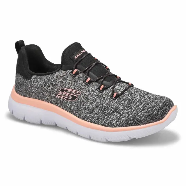 Skechers Womens Quick Getaway Sneaker - Black/Coral 1 Skechers Womens Quick Getaway Sneaker - Black/Coral