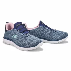 Skechers Womens Quick Getaway Sneaker - Navy/Pink -Fashion Shoes Shop https3A2F2Fwww.softmoc.com2FItems2Fimages2F12983 NVPR XX4.jpg 640x