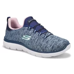 Skechers Womens Quick Getaway Sneaker - Navy/Pink