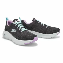 Skechers Womens Arch Fit Comfy Wave Sneaker -Blk/Lav -Fashion Shoes Shop https3A2F2Fwww.softmoc.com2FItems2Fimages2F149414 BKLV XX4.jpg 640x