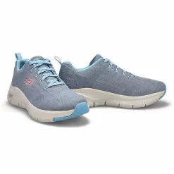 Skechers Womens Arch Fit Comfy Wave Sneakers - Slate Blue -Fashion Shoes Shop https3A2F2Fwww.softmoc.com2FItems2Fimages2F149414 SLT XX4.jpg 640x