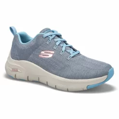 Skechers Womens Arch Fit Comfy Wave Sneakers - Slate Blue