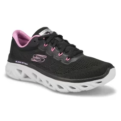 Skechers Womens Glide-Step Sport Sneaker - Black/ Lavender