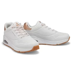 Skechers Womens Uno Shimmer Away Sneaker - White -Fashion Shoes Shop https3A2F2Fwww.softmoc.com2FItems2Fimages2F155196 WHT XX4.jpg 640x
