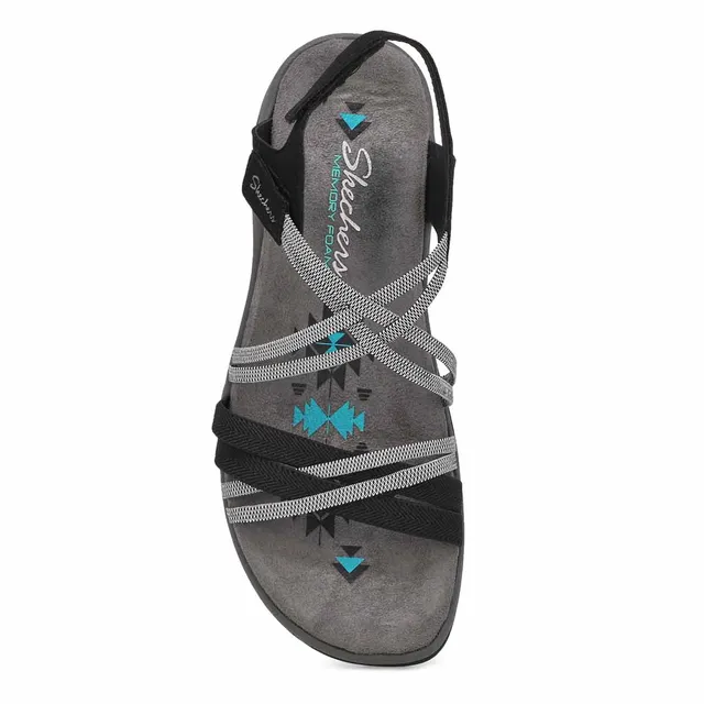 Skechers Womens Reggae Slim Sandal - Black/Charcoal 2 Skechers Womens Reggae Slim Sandal - Black/Charcoal - Image 2