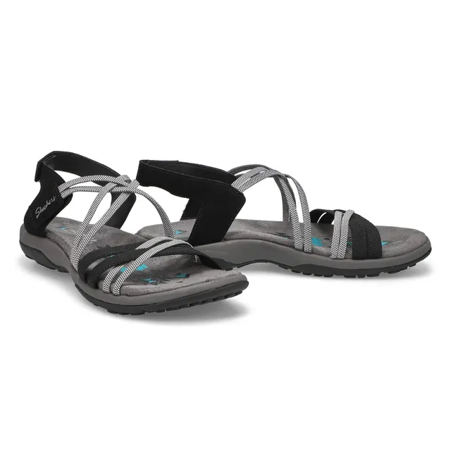 Skechers Womens Reggae Slim Sandal - Black/Charcoal 4 Skechers Womens Reggae Slim Sandal - Black/Charcoal - Image 4