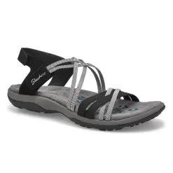 Skechers Womens Reggae Slim Sandal - Black/Charcoal