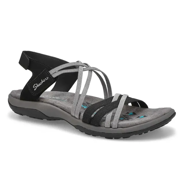 Skechers Womens Reggae Slim Sandal - Black/Charcoal 1 Skechers Womens Reggae Slim Sandal - Black/Charcoal