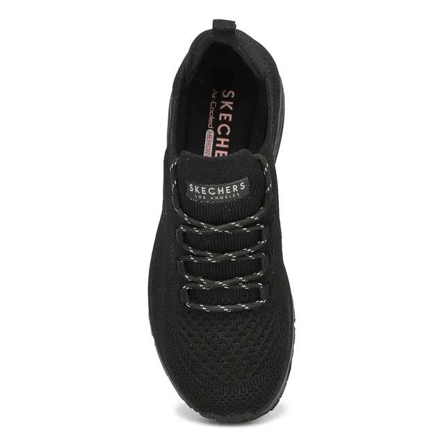 Skechers Womens Uno Everywear Sneaker - Black/ Black 2 Skechers Womens Uno Everywear Sneaker - Black/ Black - Image 2