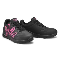 Skechers Womens JGoldcrown Uno Sneaker- Black/Pink -Fashion Shoes Shop https3A2F2Fwww.softmoc.com2FItems2Fimages2F177980 BKPK XX4.jpg 640x