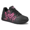 Skechers Womens JGoldcrown Uno Sneaker- Black/Pink