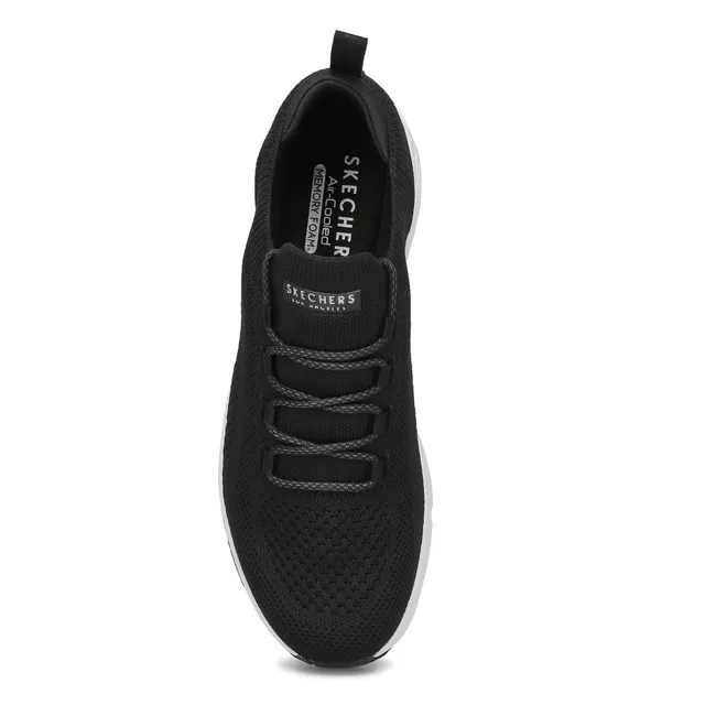 Skechers Mens Uno Slip On Sneaker - Black/ White 2 Skechers Mens Uno Slip On Sneaker - Black/ White - Image 2