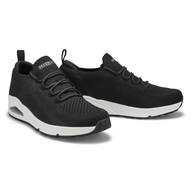 Skechers Mens Uno Slip On Sneaker - Black/ White 4 Skechers Mens Uno Slip On Sneaker - Black/ White - Image 4