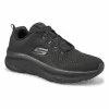 Skechers Mens DLux Walker Lace Up Sneaker-Black/Black