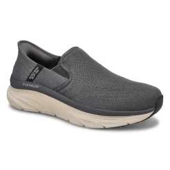 Skechers Mens DLux Walker Oxford X Wide Sneaker- Charcoal