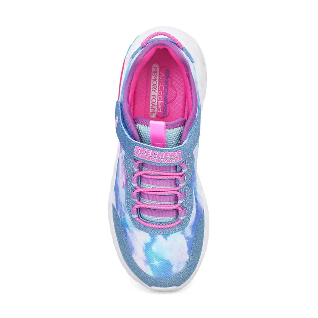 Skechers Girls Rainbow Racer Light Up Sneaker - Blue 1 Skechers Girls Rainbow Racer Light Up Sneaker - Blue