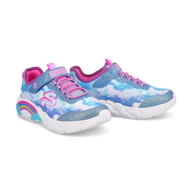 Skechers Girls Rainbow Racer Light Up Sneaker - Blue 4 Skechers Girls Rainbow Racer Light Up Sneaker - Blue - Image 4