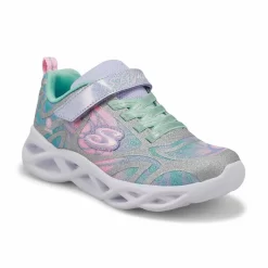 Skechers Girls Twisty Bright Sneakers- Silver/Multi