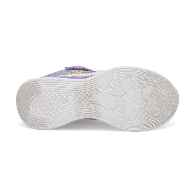 Skechers Girls Flutter Heart Lights Sneaker-Lavender/Multi 3 Skechers Girls Flutter Heart Lights Sneaker-Lavender/Multi - Image 3